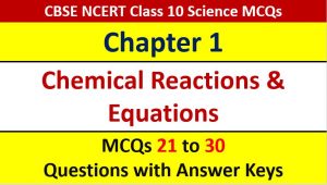 Read more about the article Important MCQ Questions for Class 10 Science Chapter 1 Chemical Reactions and Equations