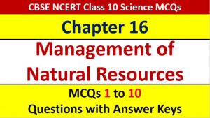 Read more about the article MCQ Questions for Class 10 Science Chapter 16 Management of Natural Resources
